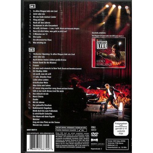 DVD jetzt oder nie - Live 2006 - Udo Jürgens
