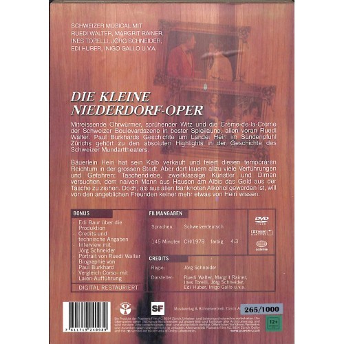 Occ. DVD Die kleine Niederdorf-Oper - Limitierte Special-Edition Holzverpackung - 1978