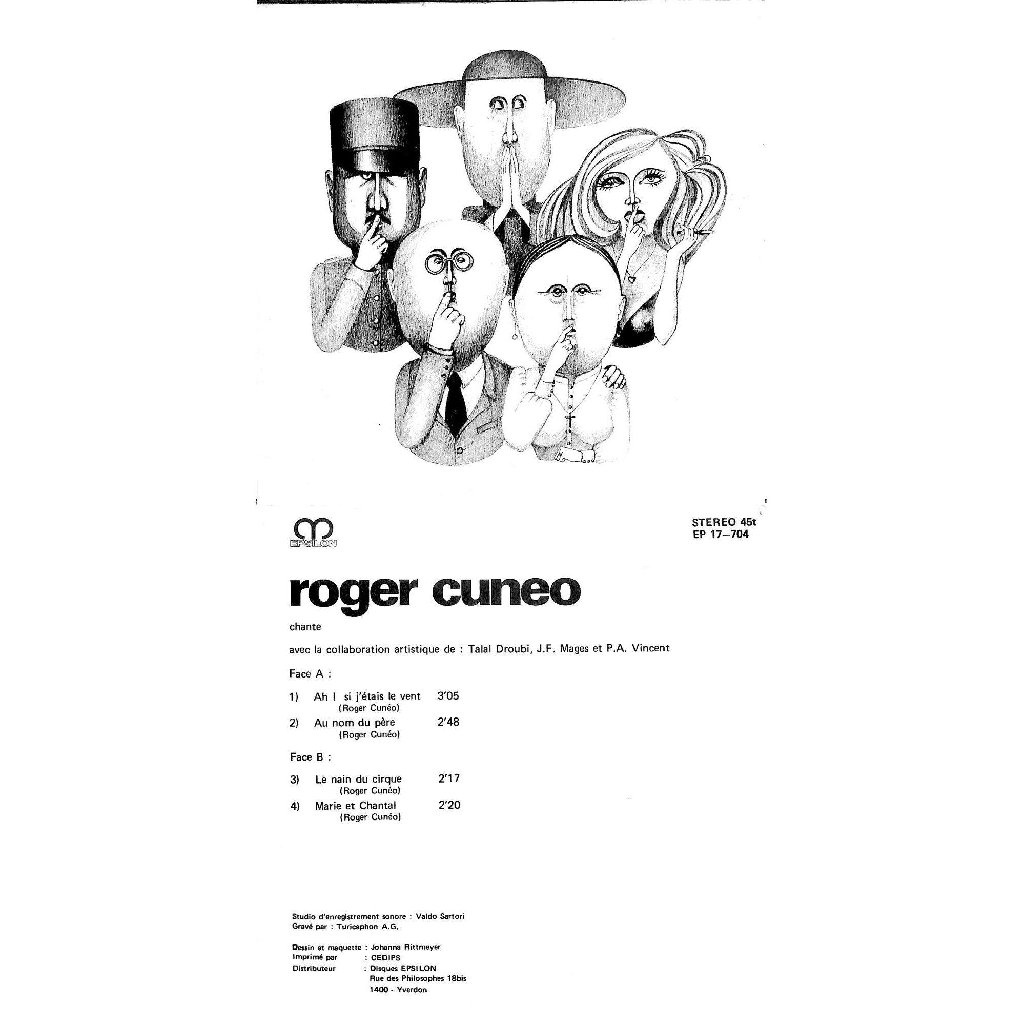 CD-Kopie von Vinyl EP: Roger Cuneo, Talal Droubi, J.F.Mages und P.A.Vincent CD-Kopie von Vinyl EP: Roger Cuneo, Talal Droubi, J.F.Mages und P.A.Vincent