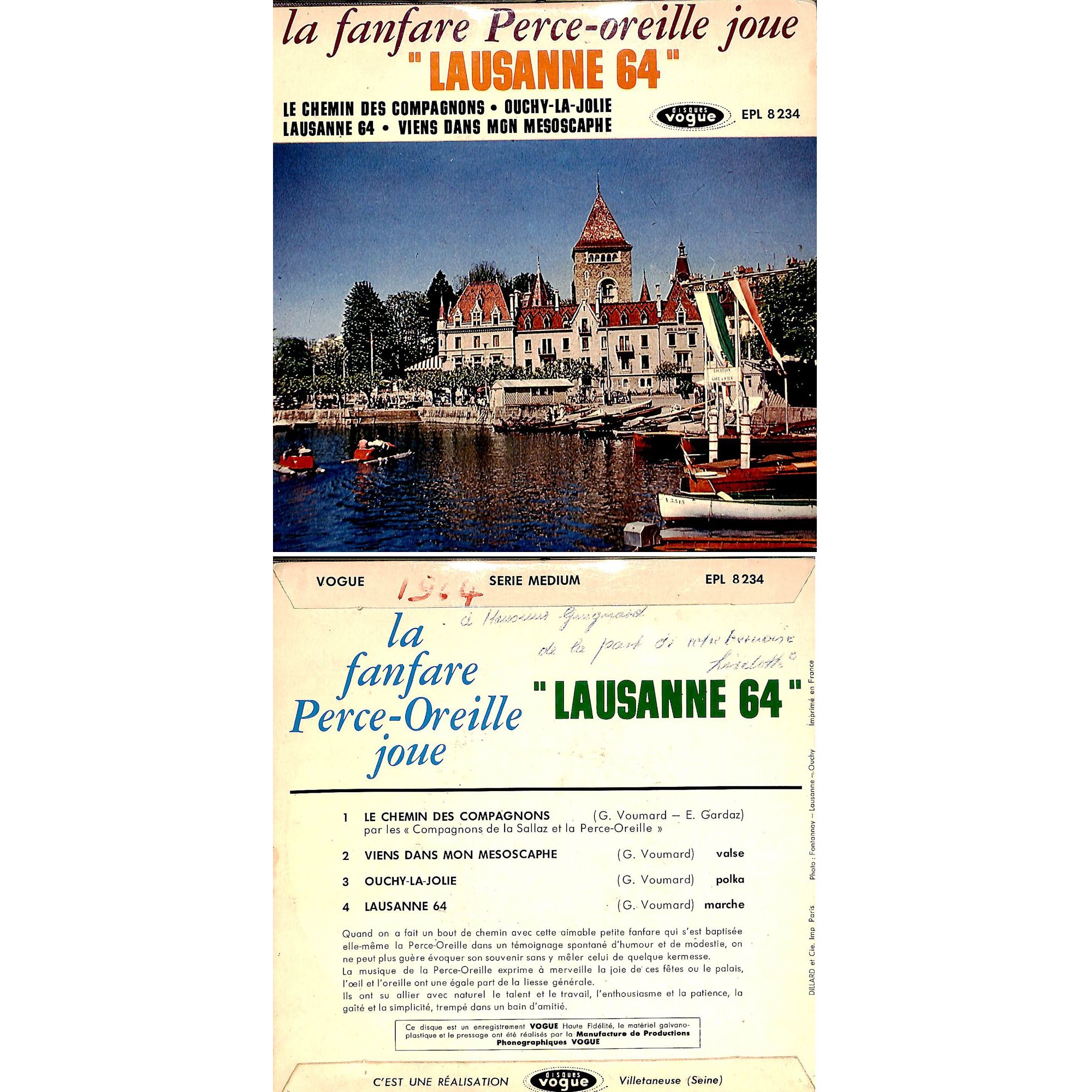 CD-Kopie von Vinyl EP: La fanfare Perce-Oreille joue Lausanne 64 - 1964 CD-Kopie von Vinyl EP: La fanfare Perce-Oreille joue Lausanne 64 - 1964