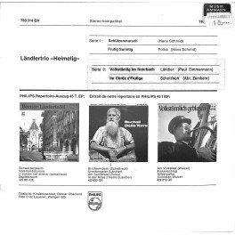 Occ. EP Vinyl: Ländlertrio Heimelig - Schützenmarsch u.a.