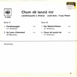 Occ. EP Vinyl: Ländlerkapelle C. Widmer mit Trudy Pfister - Chum dä tanzid mir, Fenstergugger u.a. Occ. EP Vinyl: Ländlerkapelle C. Widmer mit Trudy Pfister - Chum dä tanzid mir, Fenstergugger u.a.