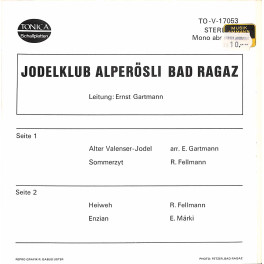 Occ. EP Vinyl: Jodelklub Alperösli Bad Ragaz - Ltg. Ernst Gartmann