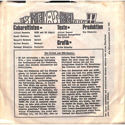 Occ. Single Vinyl: Alfred Rasser, Ruedi Walter, Margrit Rainer, Schaagi Streuli - De Sändwitsch-Maa
