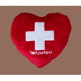 Plüschkissen Switzerland in Herzform