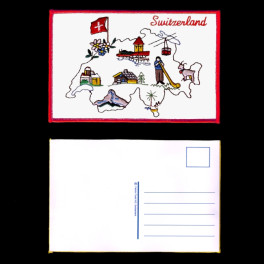 Postkarten weiss: Die Schweiz aus Papier und Baumwolle - 5 Stück