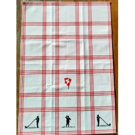 Geschirrhandtuch - Handtuch zum Trocknen von Geschirr mit Alphornbläser handgestickt Geschirrhandtuch - Handtuch zum Trocknen von Geschirr mit Alphornbläser handgestickt