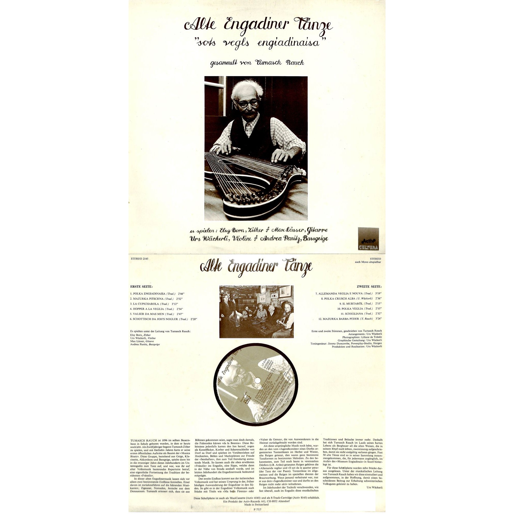 CD-Kopie von Vinyl: Alte Engadiner Tänze - sots vegls engiadinaisa - 1977 CD-Kopie von Vinyl: Alte Engadiner Tänze - sots vegls engiadinaisa - 1977
