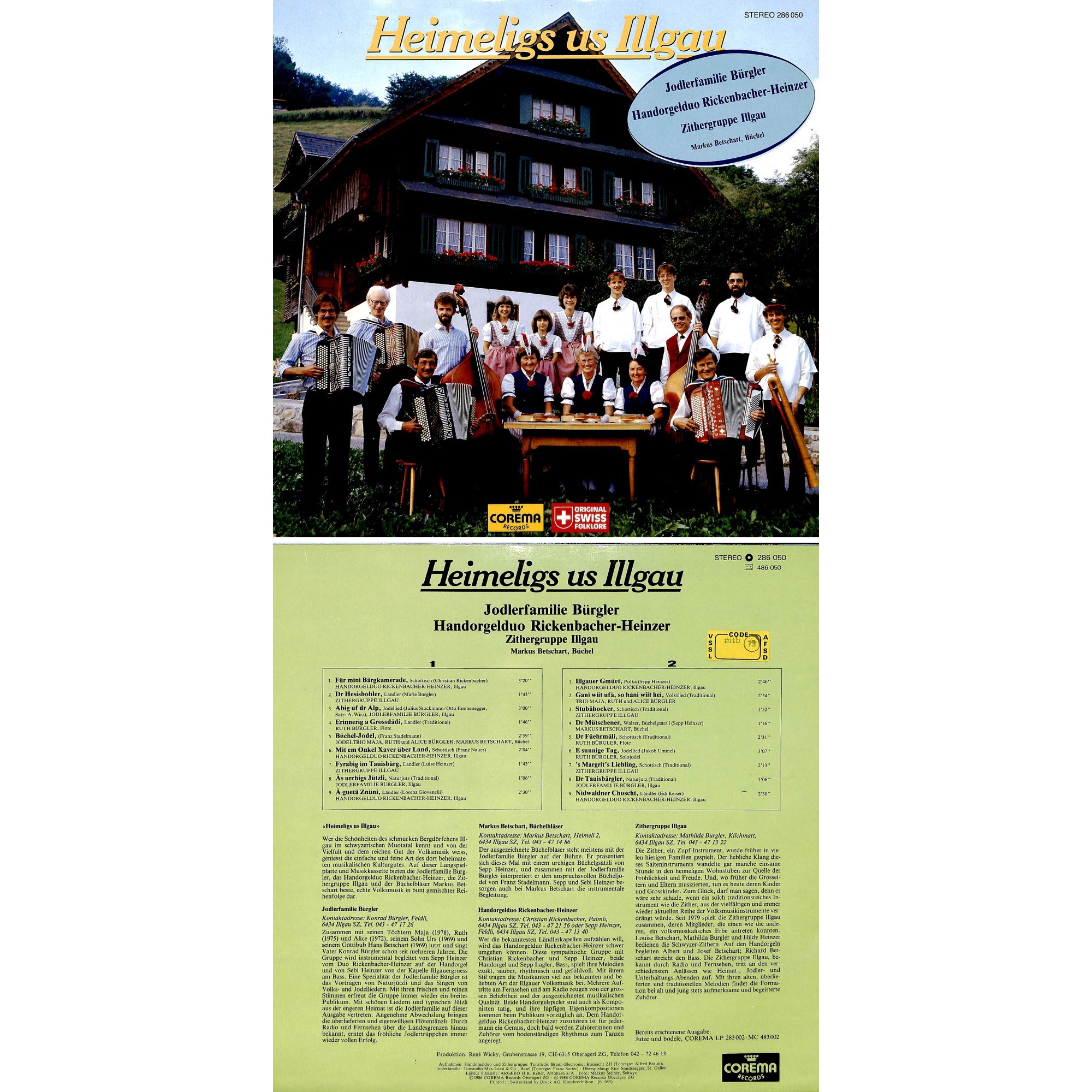 CD-Kopie von Vinyl: Heimeligs us Illgau - HD Rickenbacher-Heinzer. Jodlerfamilie Bürgler, Zithergruppe Il CD-Kopie von Vinyl: Heimeligs us Illgau - HD Rickenbacher-Heinzer. Jodlerfamilie Bürgler, Zithergruppe Il