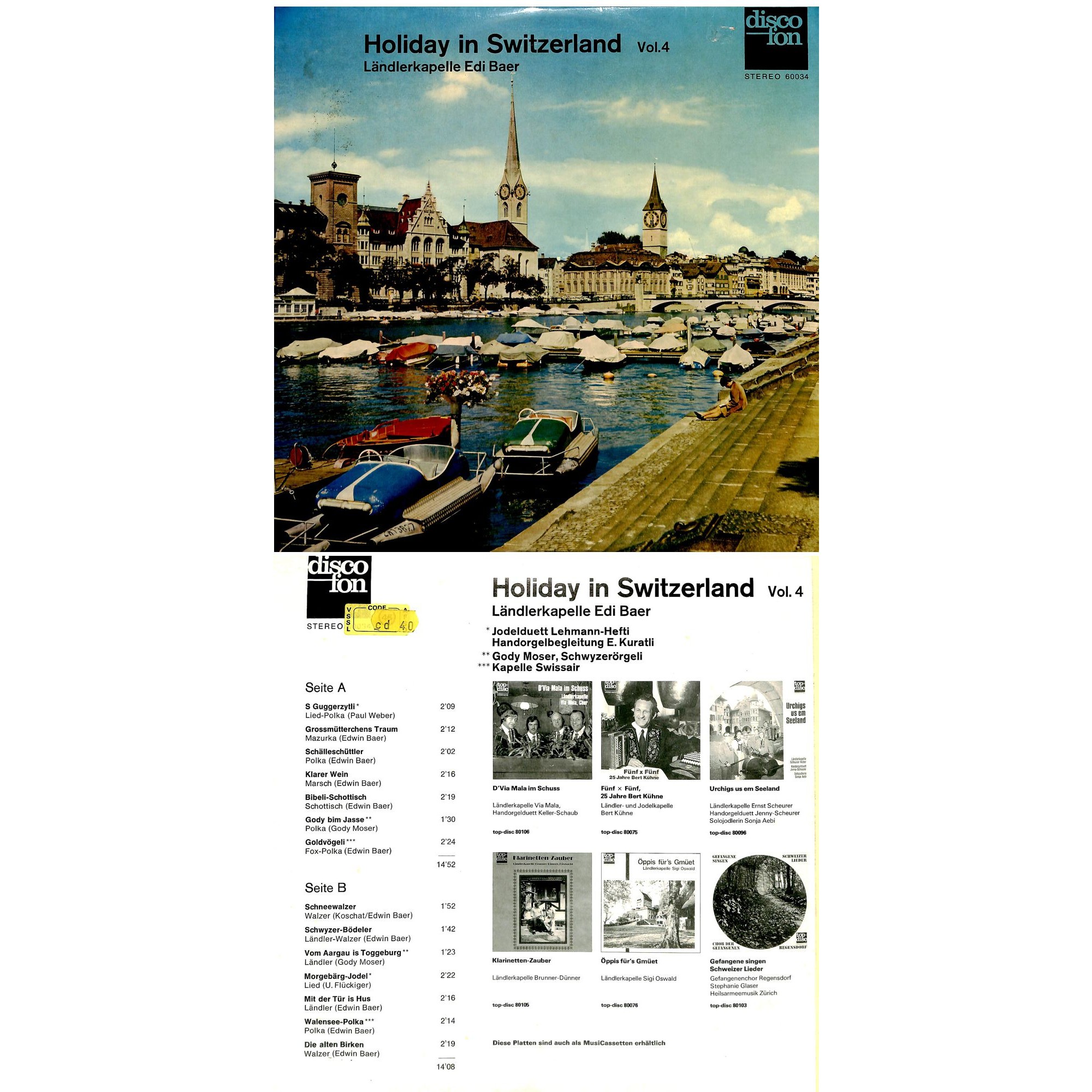 CD-Kopie von Vinyl: LK Edi Baer - Holiday in Switzerland Vol. 4 CD-Kopie von Vinyl: LK Edi Baer - Holiday in Switzerland Vol. 4