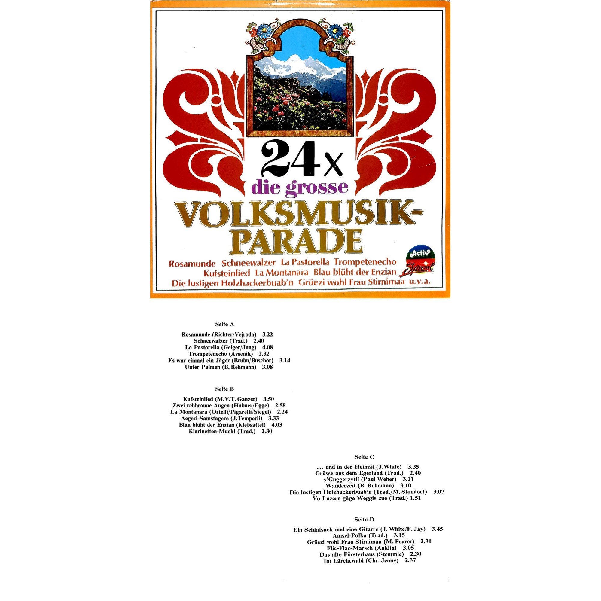 CD-Kopie von Vinyl: 24x die grosse Volksmusik-Parade - 2LPs - 1977 CD-Kopie von Vinyl: 24x die grosse Volksmusik-Parade - 2LPs - 1977