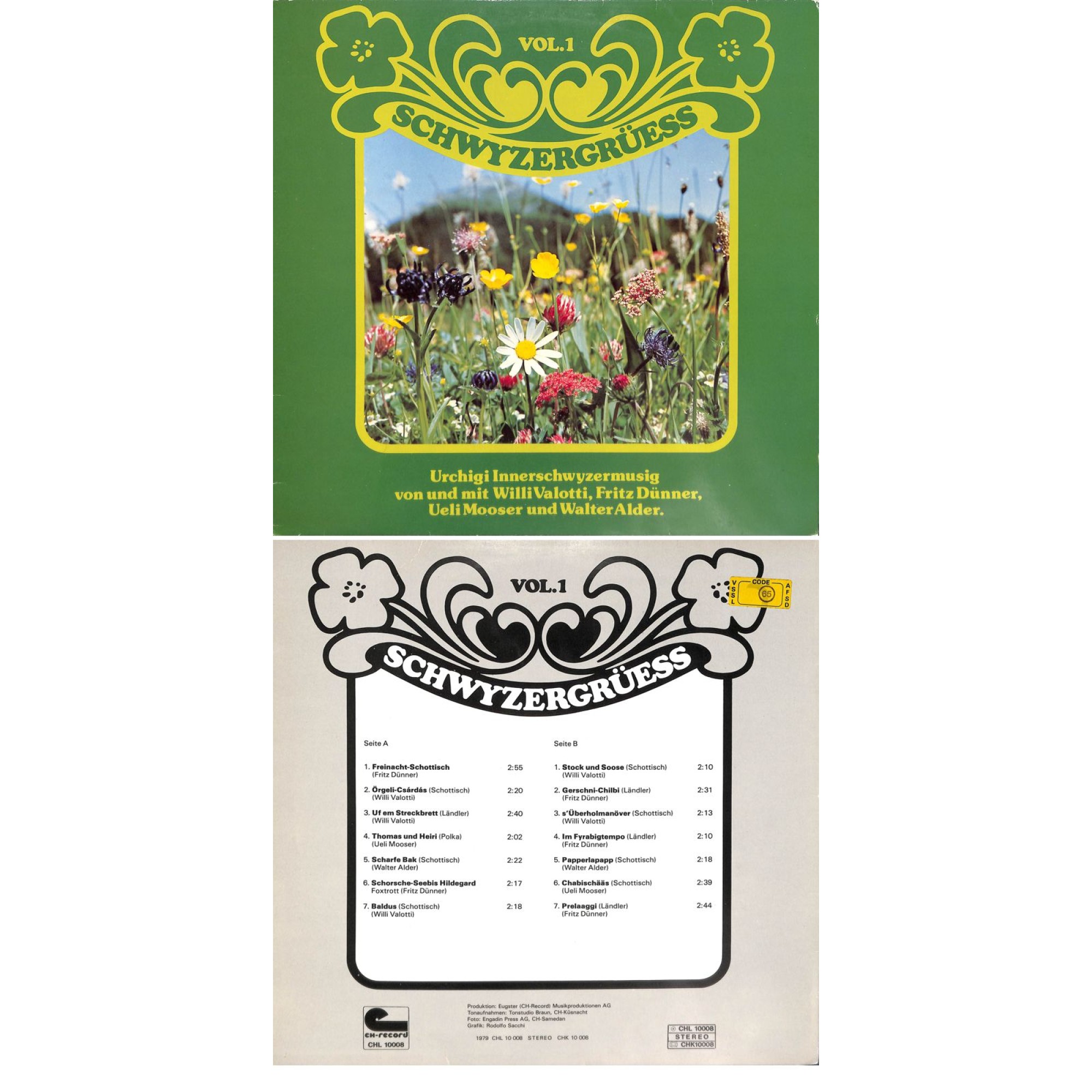 CD-Kopie von Vinyl: Willi Valotti, Fritz Dünner, Ueli Mooser, Walter Alder - Vol. 1 CD-Kopie von Vinyl: Willi Valotti, Fritz Dünner, Ueli Mooser, Walter Alder - Vol. 1