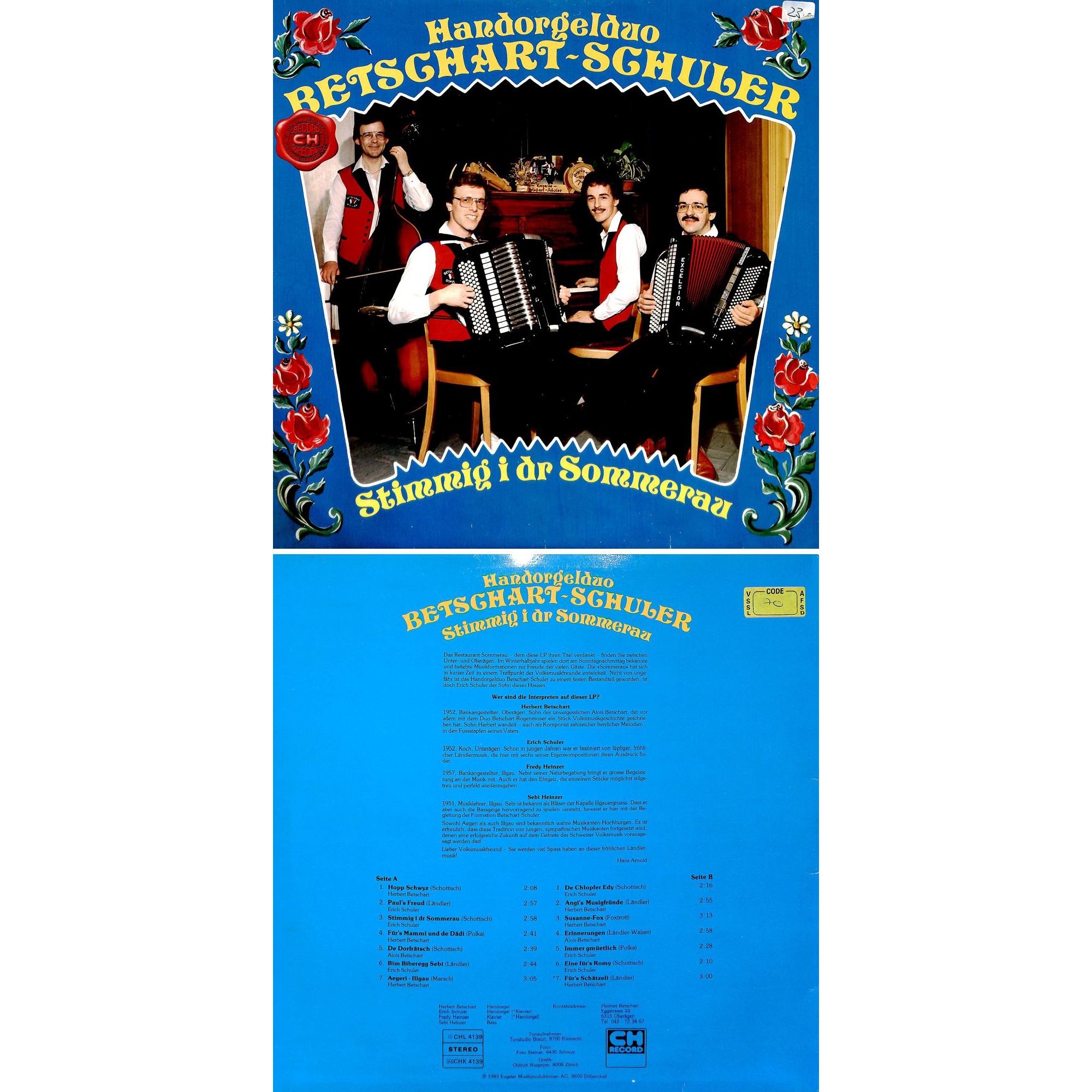 CD-Kopie von Vinyl: HD Betschart-Schuler - Stimmig i dr Sommerau - 1983 CD-Kopie von Vinyl: HD Betschart-Schuler - Stimmig i dr Sommerau - 1983