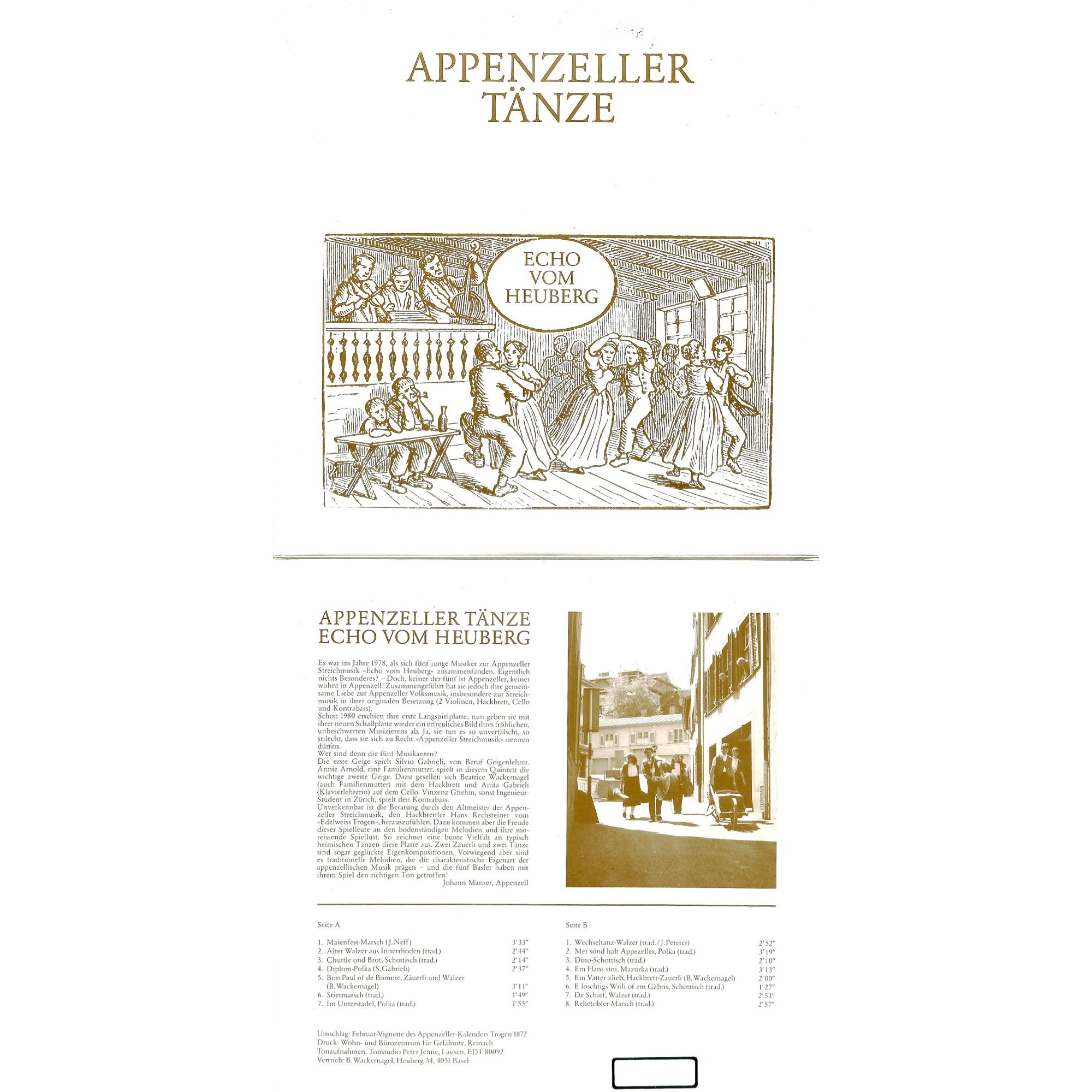 CD-Kopie von Vinyl: Echo vom Heuberg - Appenzeller Tänze - 1982 CD-Kopie von Vinyl: Echo vom Heuberg - Appenzeller Tänze - 1982