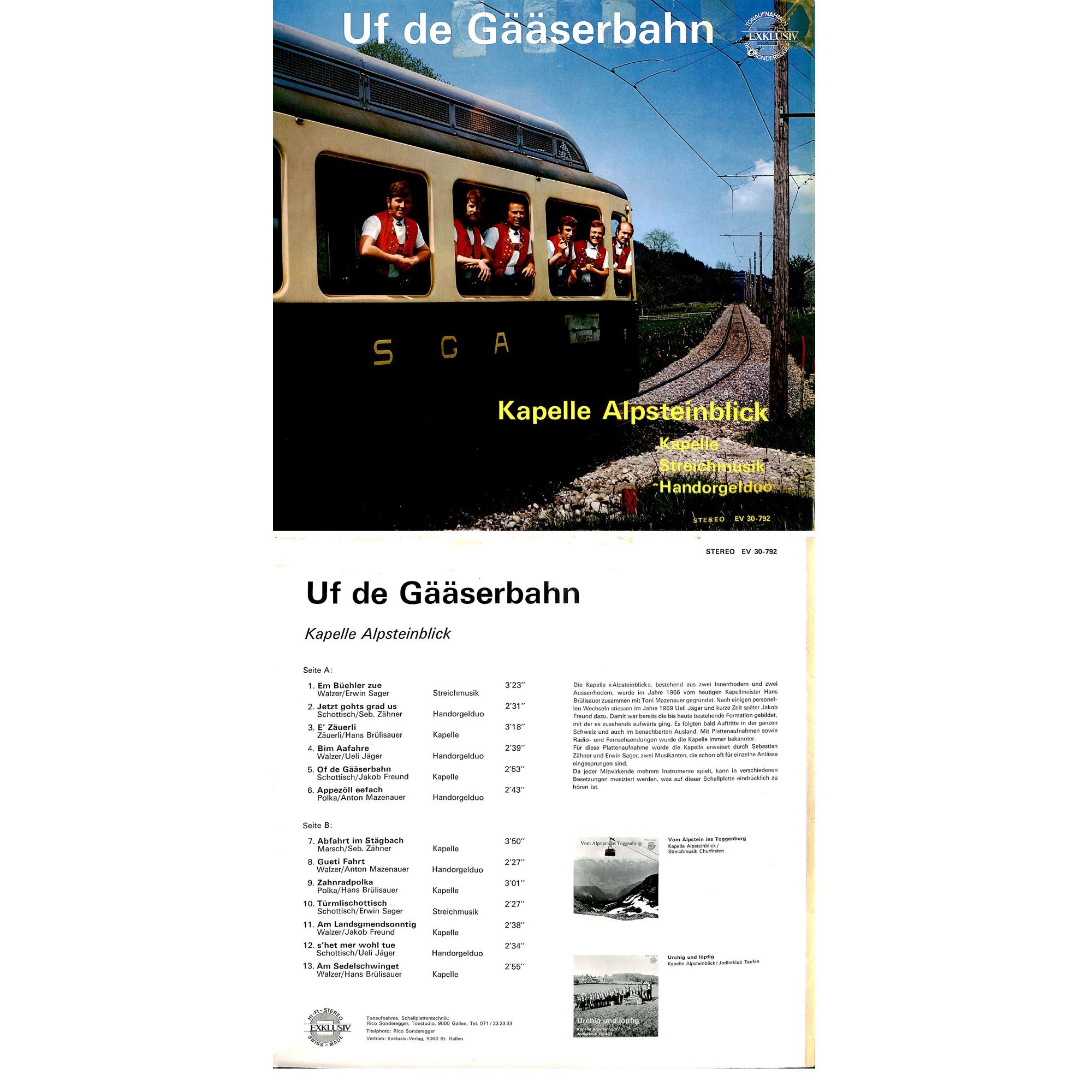 CD-Kopie von Vinyl: Kapelle Alpsteinblick - Uf de Gääserbahn CD-Kopie von Vinyl: Kapelle Alpsteinblick - Uf de Gääserbahn