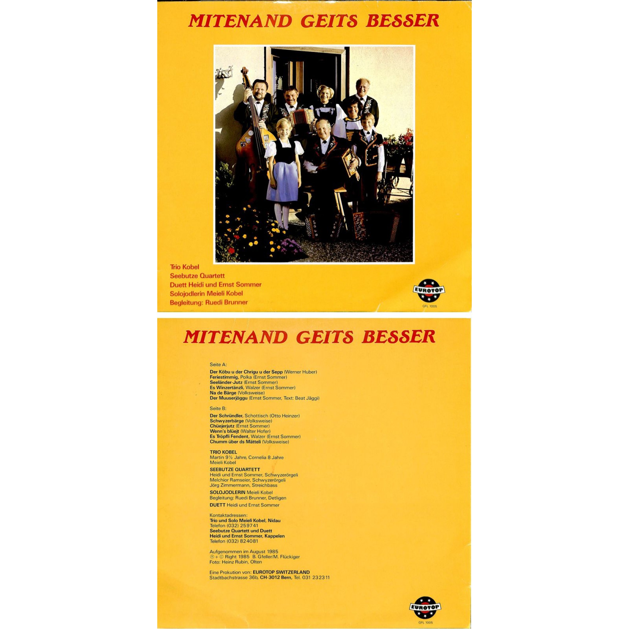 CD-Kopie von Vinyl: Trio Kobel, Seebutze Quartett, Meieli Kobel, Heidi u. Ernst Sommer CD-Kopie von Vinyl: Trio Kobel, Seebutze Quartett, Meieli Kobel, Heidi u. Ernst Sommer
