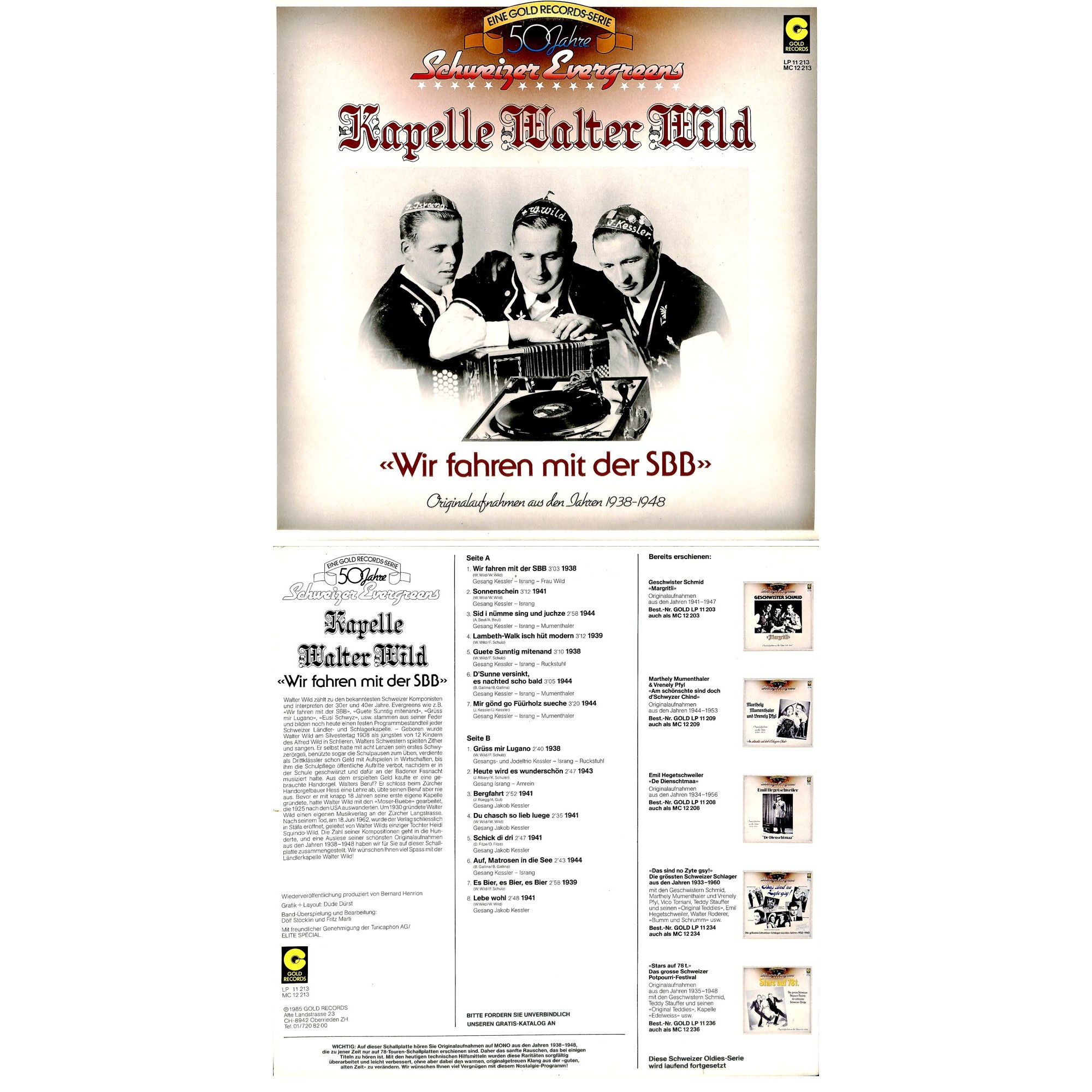 CD-Kopie von Vinyl: Kapelle Walter Wild - Wir fahren mit der SBB - 1985 CD-Kopie von Vinyl: Kapelle Walter Wild - Wir fahren mit der SBB - 1985