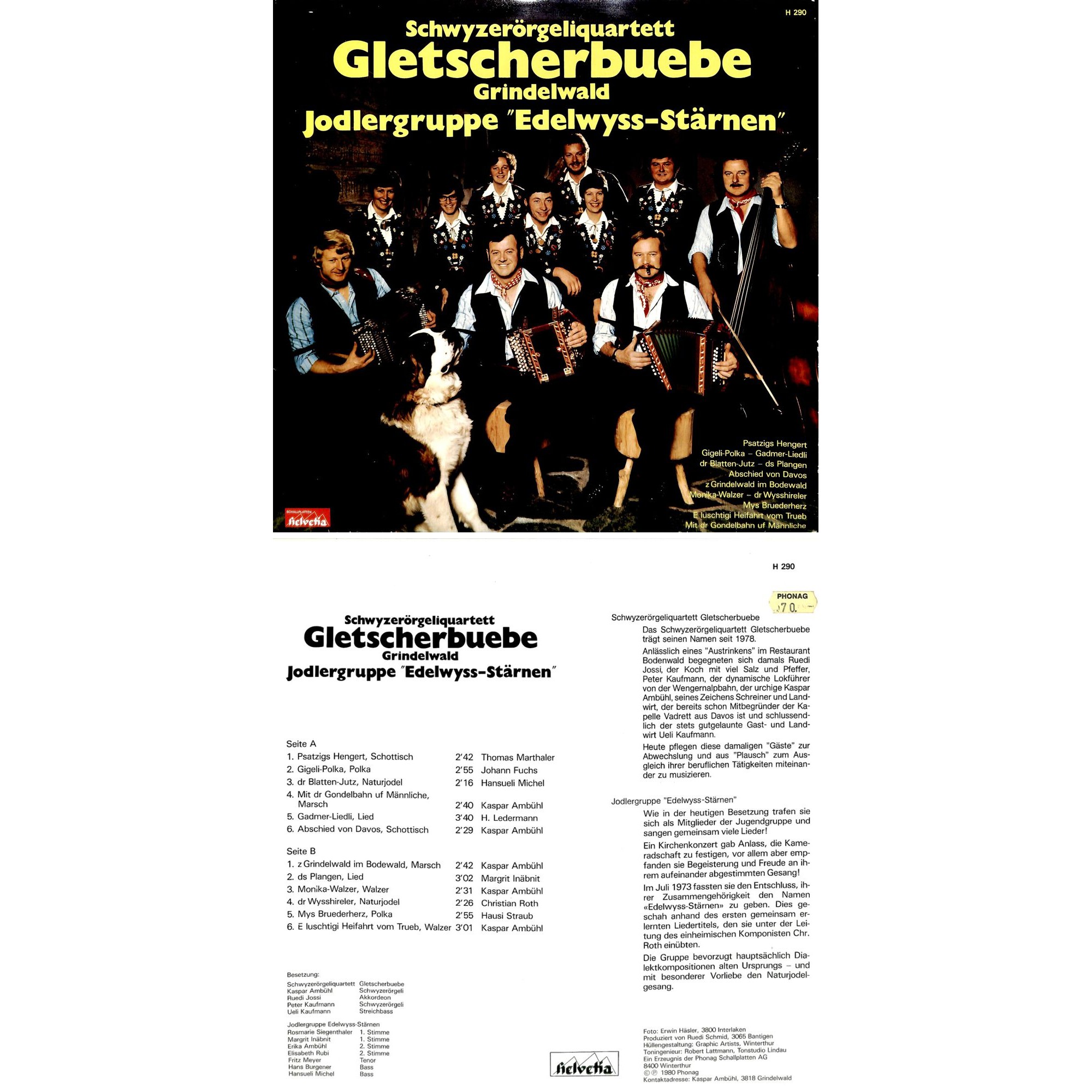 CD-Kopie von Vinyl: Jodlergruppe Edelwyss-Stärnen, SQ Gletscherbuebe CD-Kopie von Vinyl: Jodlergruppe Edelwyss-Stärnen, SQ Gletscherbuebe