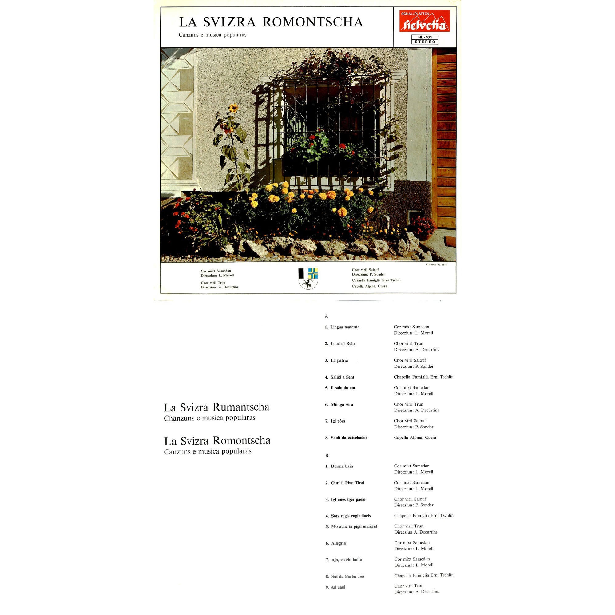 Occ. LP Vinyl: La Svizra Romontscha (Chanzuns E Musica Popularas) - diverse Occ. LP Vinyl: La Svizra Romontscha (Chanzuns E Musica Popularas) - diverse