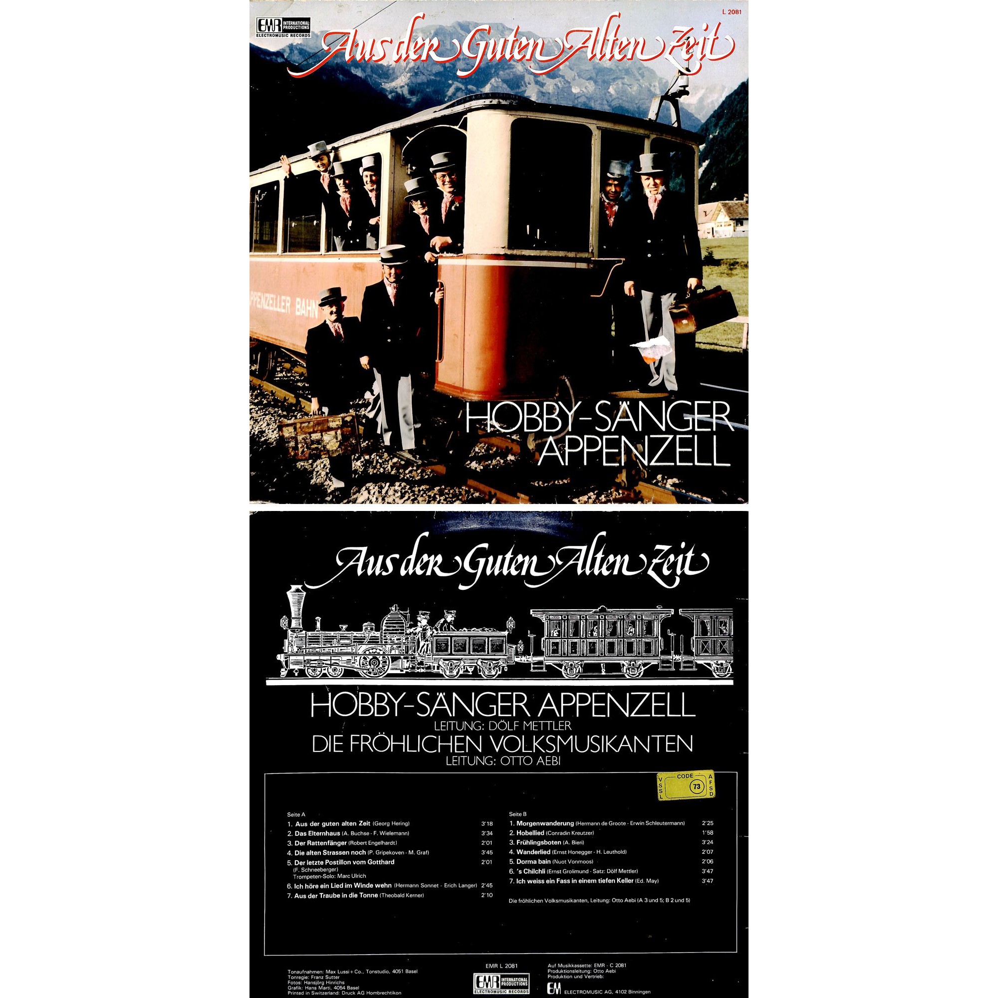 CD-Kopie von Vinyl: Hobby-Sänger Appenzell, Die fröhlichen Volksmusikanten CD-Kopie von Vinyl: Hobby-Sänger Appenzell, Die fröhlichen Volksmusikanten