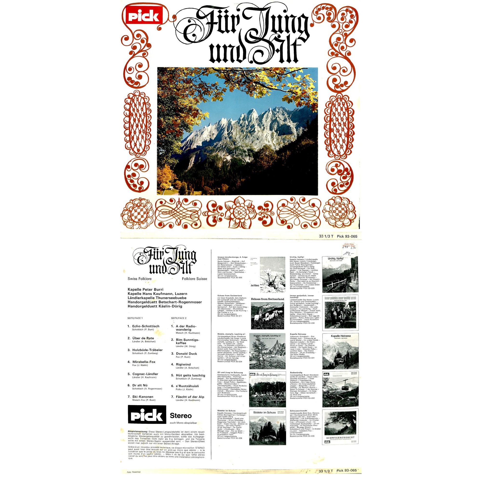 CD-Kopie von Vinyl: Für Jung und Alt - PICK - 1970 CD-Kopie von Vinyl: Für Jung und Alt - PICK - 1970