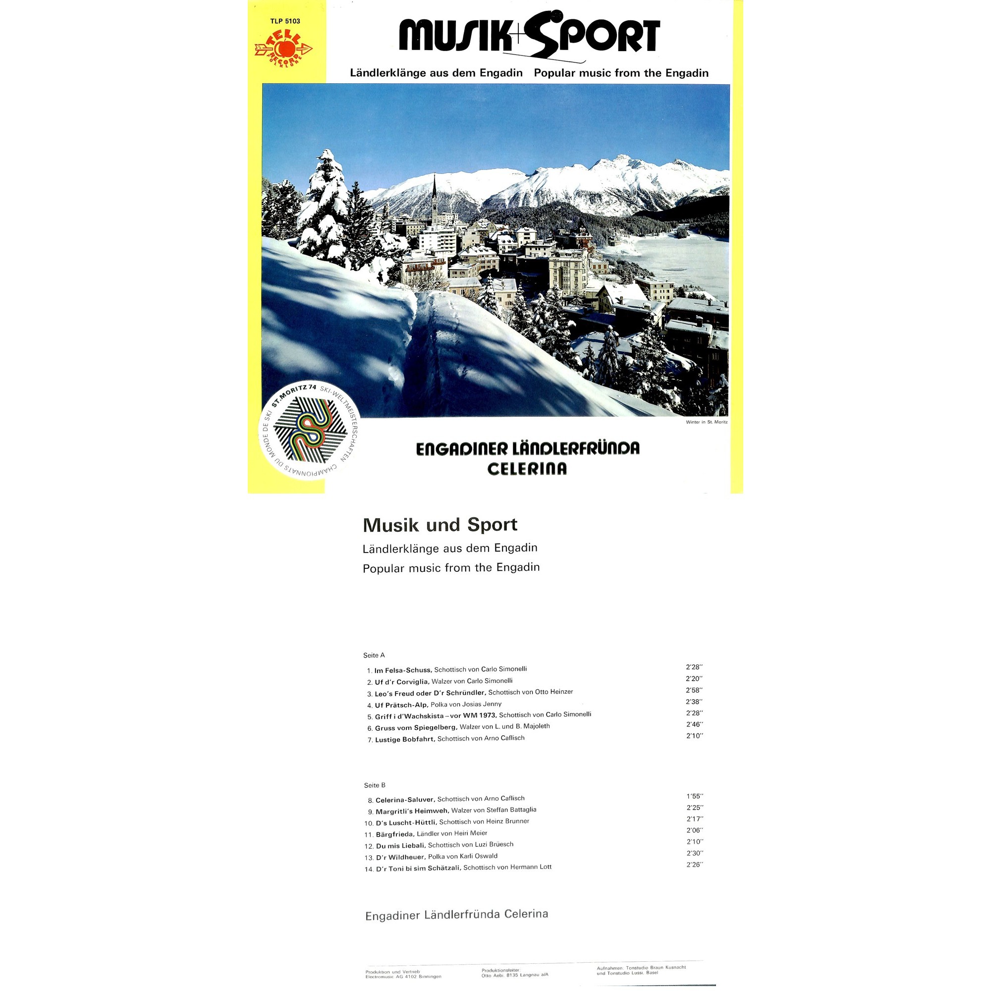 CD-Kopie von Vinyl: Engadiner Ländlerfründa Celerina - Ländlerklänge aus dem Engadin CD-Kopie von Vinyl: Engadiner Ländlerfründa Celerina - Ländlerklänge aus dem Engadin