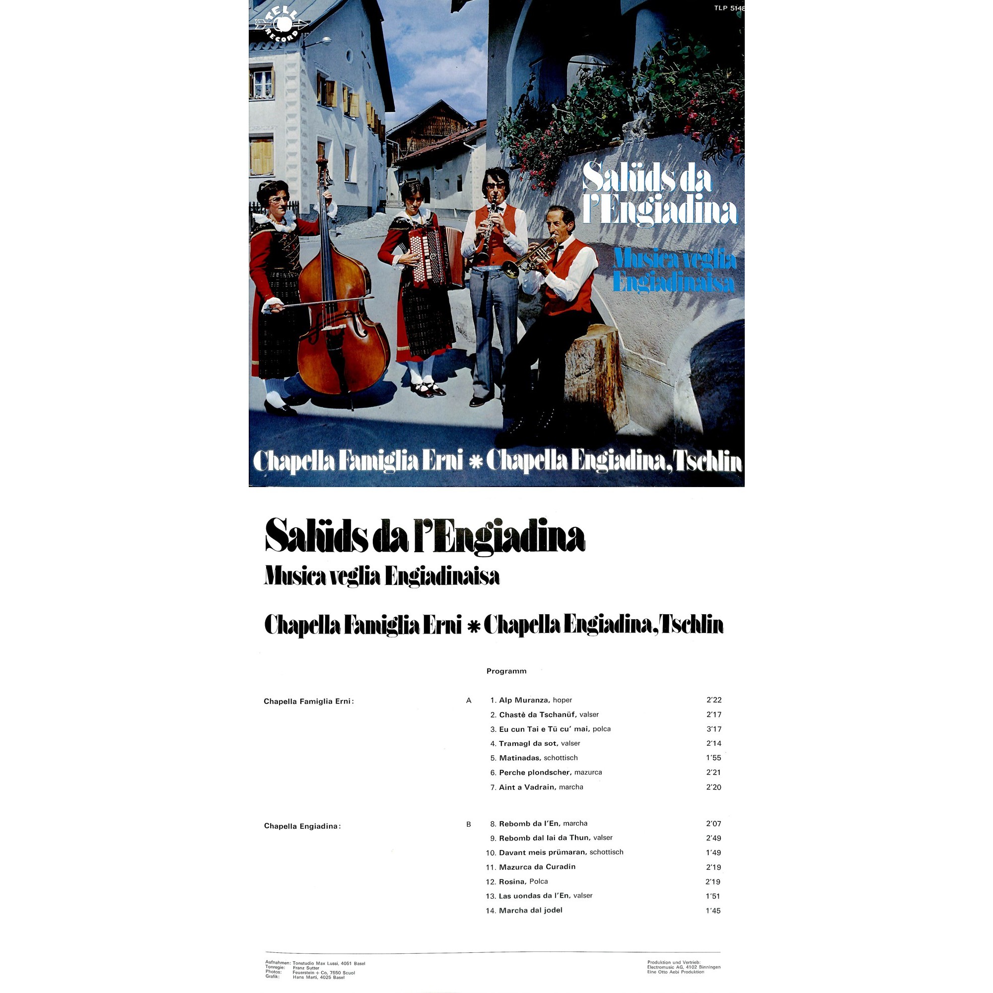 CD-Kopie von Vinyl: Chapella Famiglia Erni, Chapella Engiadina Tschlin CD-Kopie von Vinyl: Chapella Famiglia Erni, Chapella Engiadina Tschlin