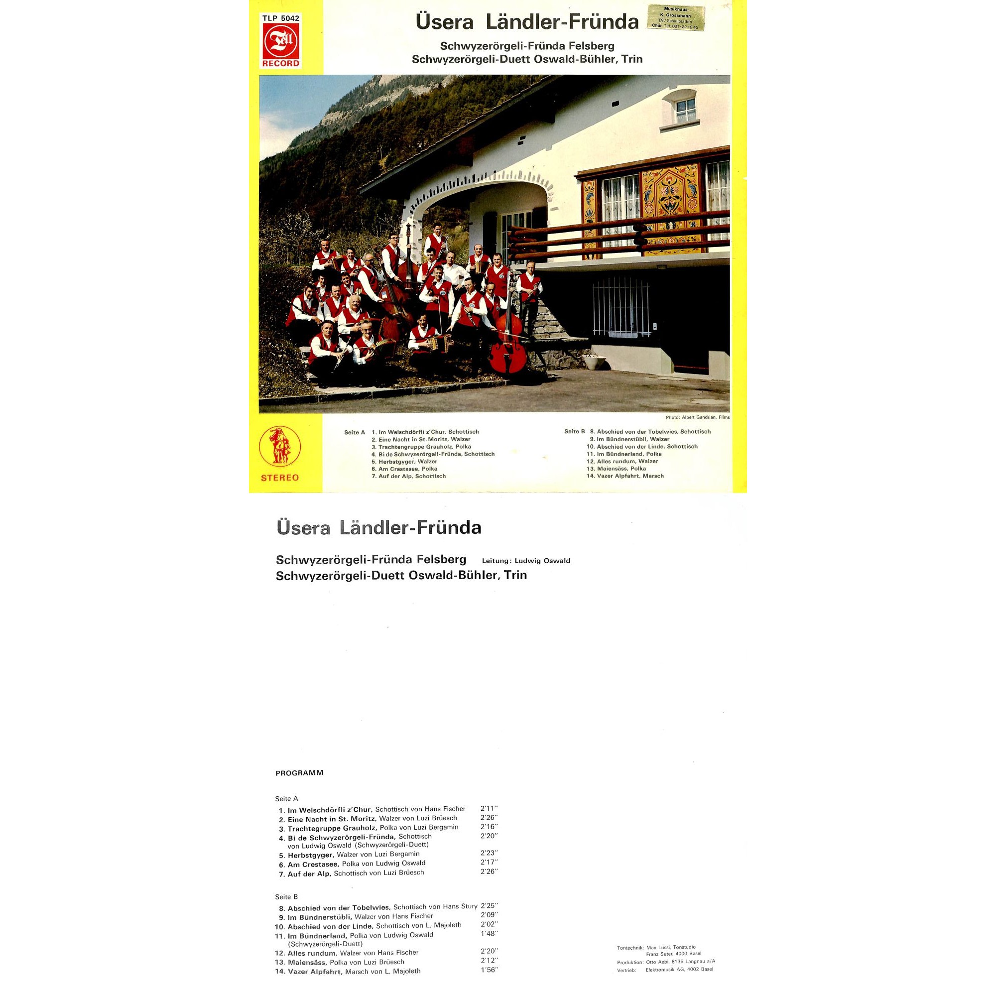 CD-Kopie von Vinyl: Schwyzerörgeli-Fründa Felsberg, SD Oswald-Bühler, Trin CD-Kopie von Vinyl: Schwyzerörgeli-Fründa Felsberg, SD Oswald-Bühler, Trin