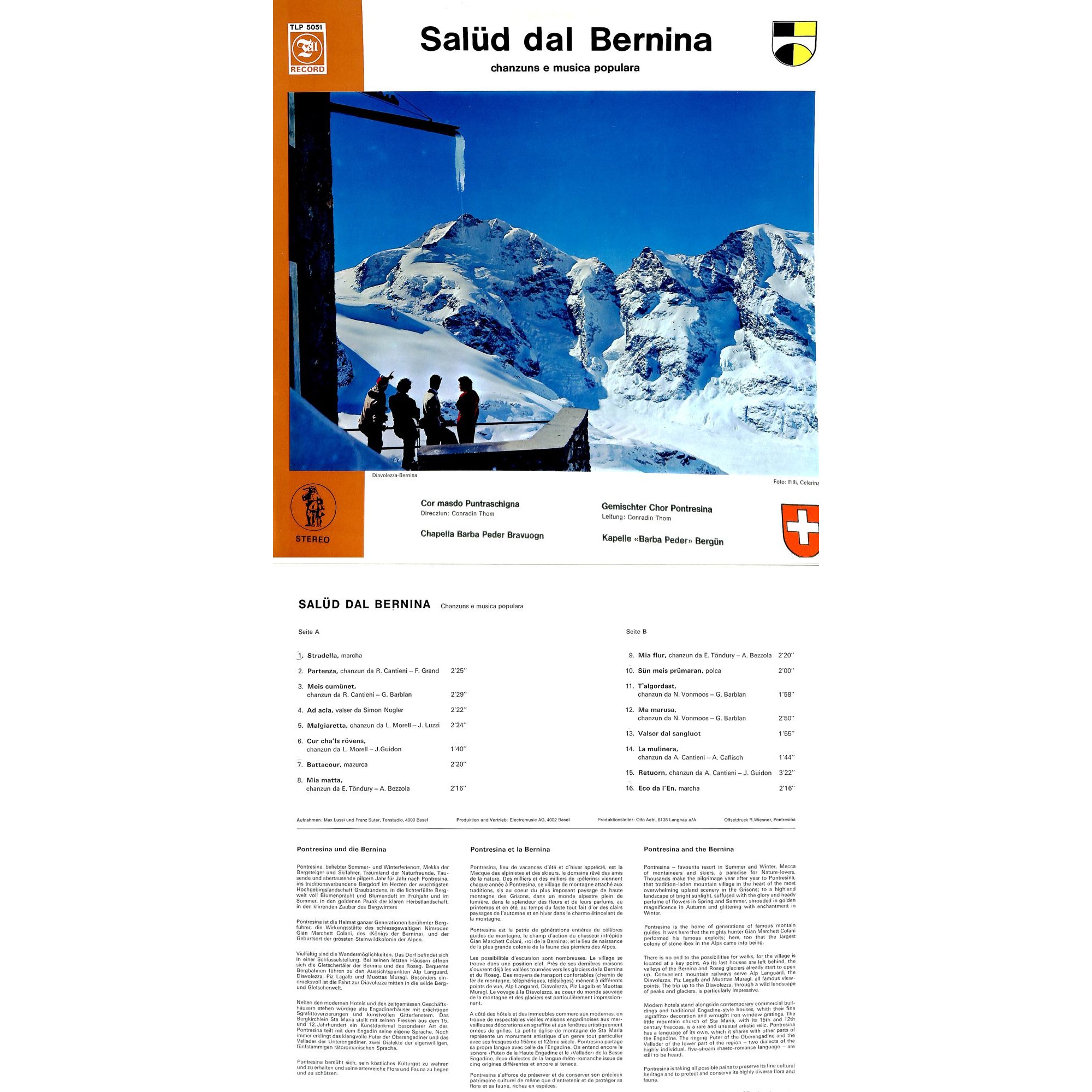 CD-Kopie von Vinyl: Gemischter Chor Pontresina - Kapelle Barba Peder Bergün CD-Kopie von Vinyl: Gemischter Chor Pontresina - Kapelle Barba Peder Bergün