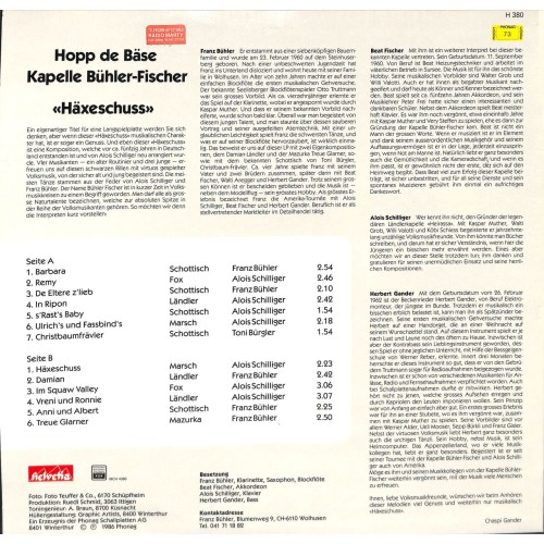 CD-Kopie von Vinyl: Häxeschuss - Kapelle Bühler-Fischer