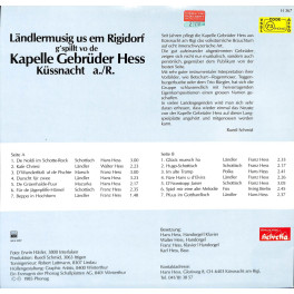 CD Gebr. Hess Küssnacht - Ländlermusig us em Rigidorf