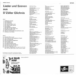 Occ. LP Vinyl: D'Zäller Glichnis - Original unter Leitung Paul Burkhard - EMI