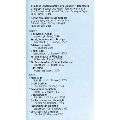 CD Bündner-Ländlerquintett Urs Glauser, Haldenstein, ST Urs Glauser - Alles klar