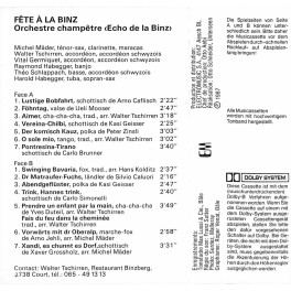 CD Orchestre champêtre Echo de la Binz - Fête à la Binz