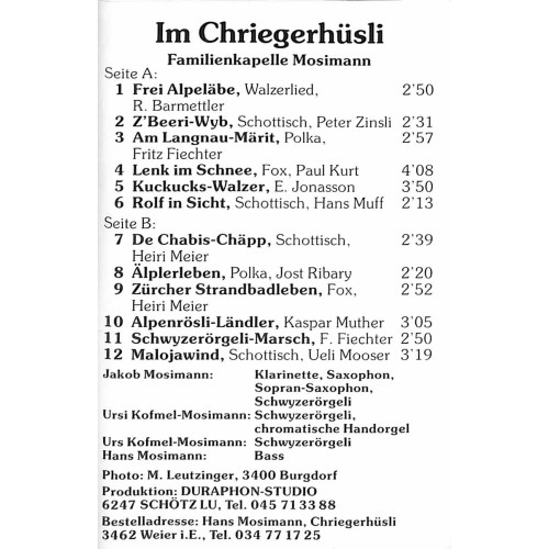 CD Familienkapelle Mosimann - Im Chriegerhüsli