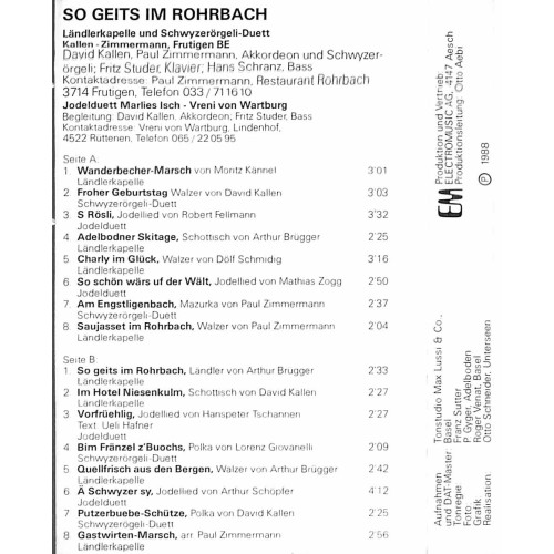 CD LK & SD Kallen-Zimmermann Frutigen, JD Marlies Isch-Vreni von Wartburg - So geits im Rohrbach