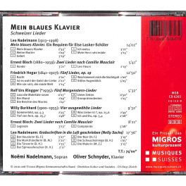 Occ. CD Mein blaues Klavier - Schweizer Lieder mit Noëmi Nadelmann und Oliver Schnyder