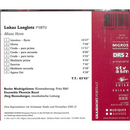 Occ. CD Lukas Langlotz - Missa Nova