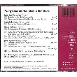 Occ. CD Olivier Darbellay - Zeitgenössische Musik für Horn Occ. CD Olivier Darbellay - Zeitgenössische Musik für Horn