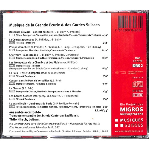 Occ. CD Musique de la grande écurie & des gardes Suisse