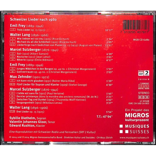 Occ. CD Schweizer Lieder nach 1900 - Am Bruch zur Moderne