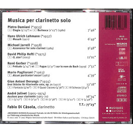 Occ. CD Fabio di Càsola - Musica per clarinetta solo