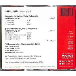 Occ. CD Paul Juon - 1872 - 1940 - Philharmonisches Klavierquartett Berlin Occ. CD Paul Juon - 1872 - 1940 - Philharmonisches Klavierquartett Berlin