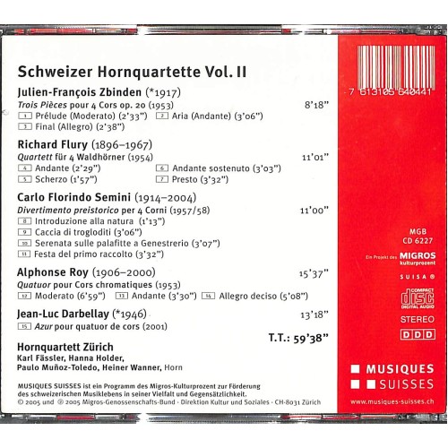 Occ. CD Schweizer Hornquartette Vol. II - Hornquartett Zürich