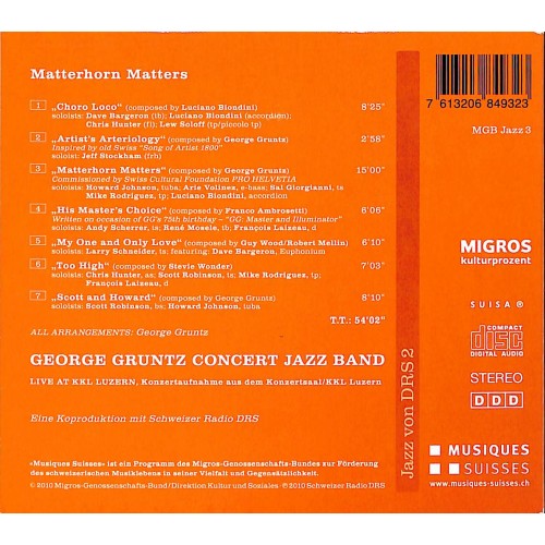 Occ. CD George Gruntz Concert Jazz Band - Matterhorn Matters