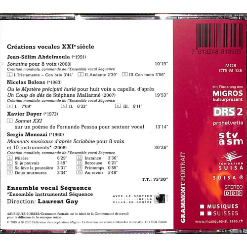 Occ. CD Ensemble vocal Séquence - Créations vocals XXI° siècle