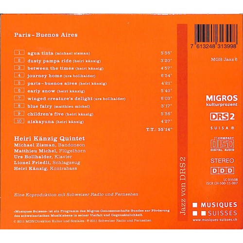 Occ. CD Heiri Känzig Quintet feat. Michael Zisman & Matthieu Michel - Paris-Buonos Aires