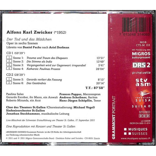 Occ. CD Alfons Karl Zwicker - Der Tod und das Mädchen  2CD