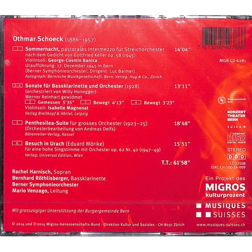 CD Othmar Schoeck - Sommernacht, Penthesilea-Suite