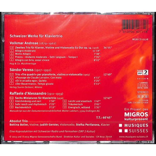 CD Andreae - Veress - D'Alessandro - Klaviertrios